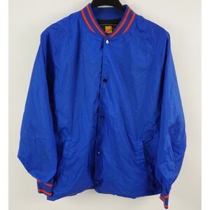 Undefeated Men's‎ XL Blue Red Tipped Big Logo Snap Front Track Bomber Jacket